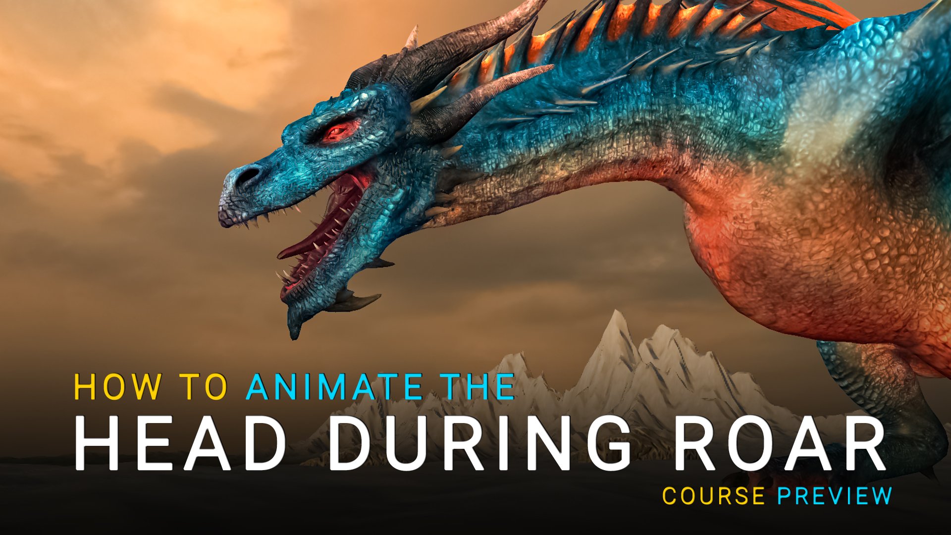 Animate the dragon head roaring