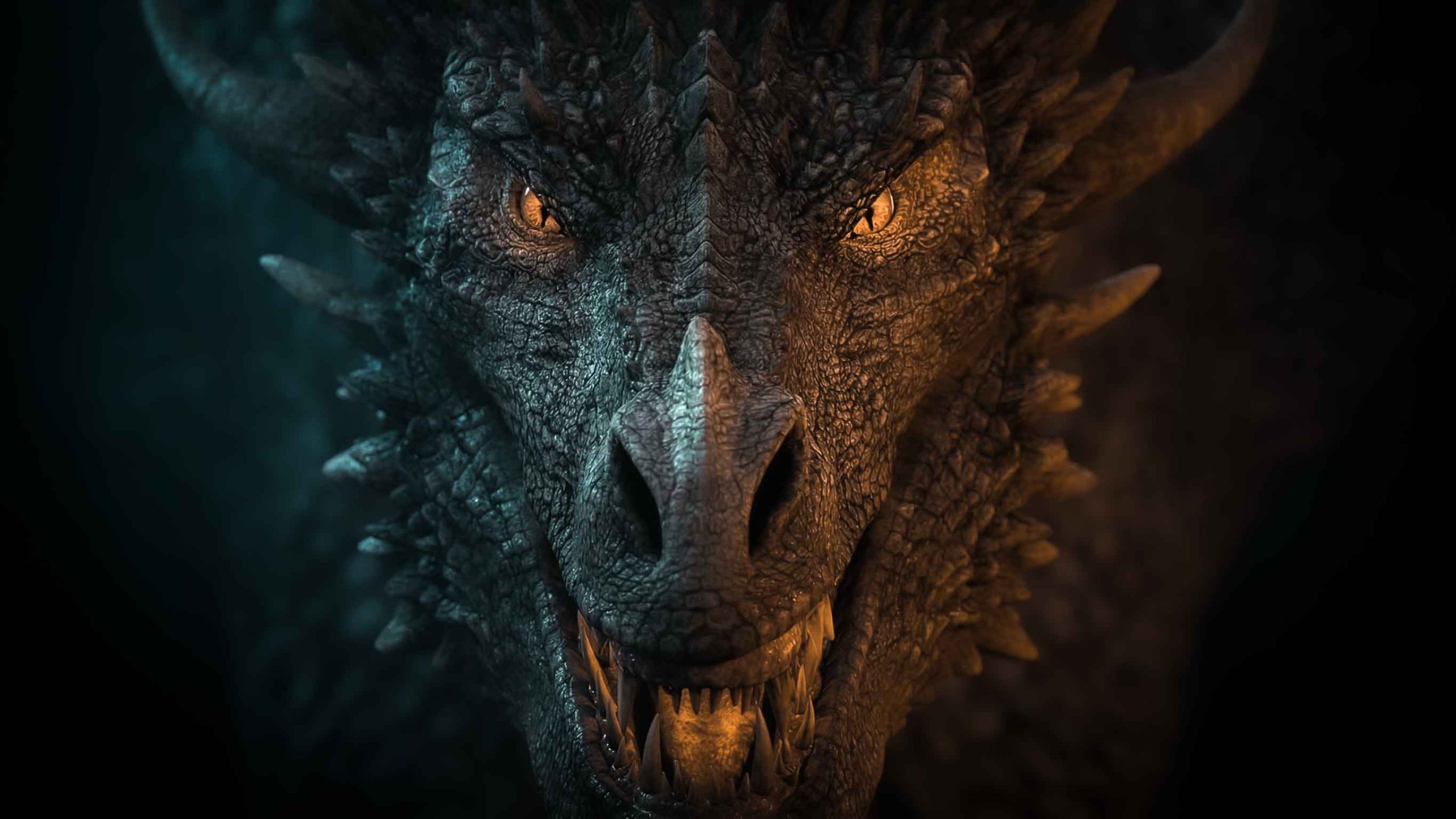 Close up of a dragon rig face used for creature animation training